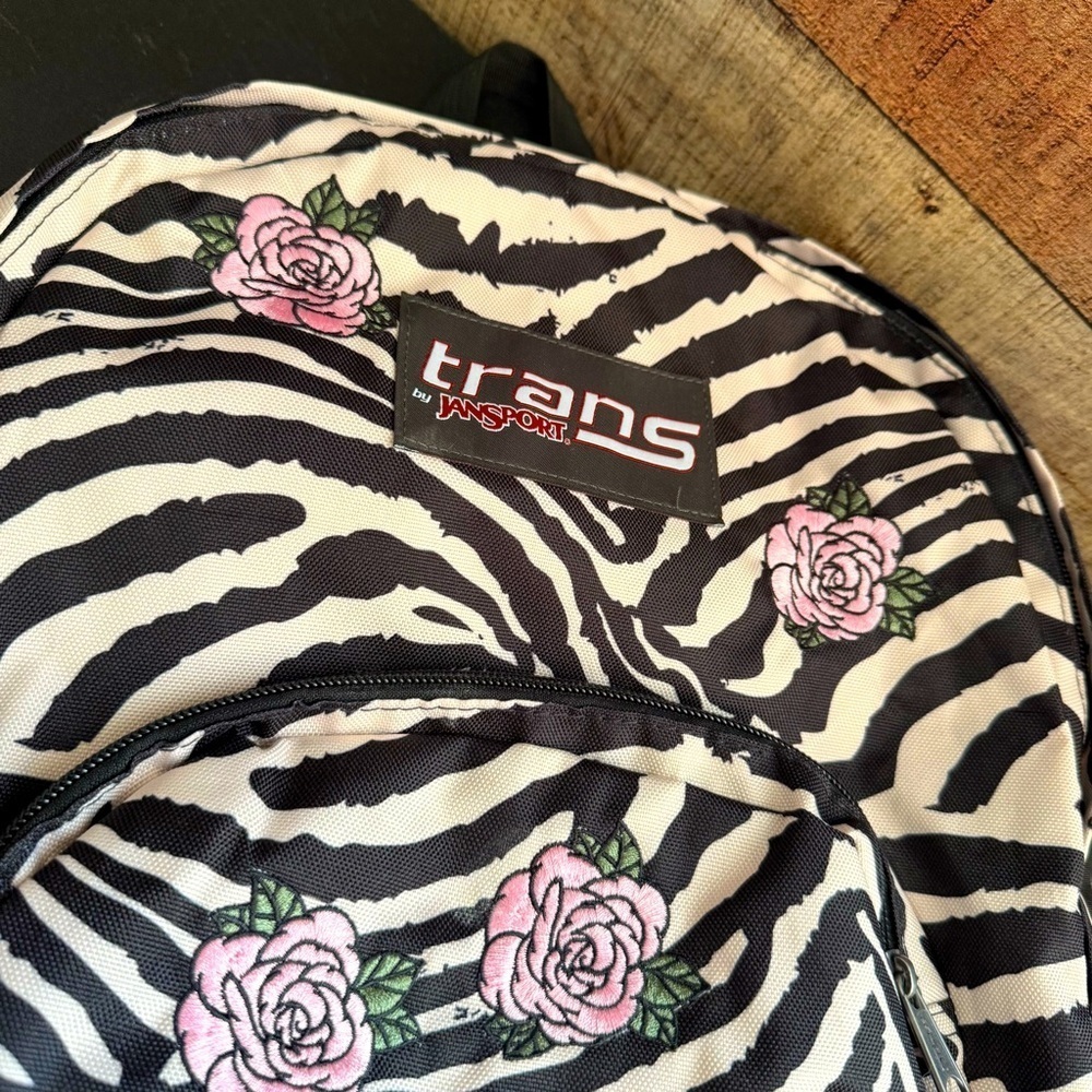 NWOT Trans by Jansport Overt Zebra Rose Print Backpack - Picture 5 of 8